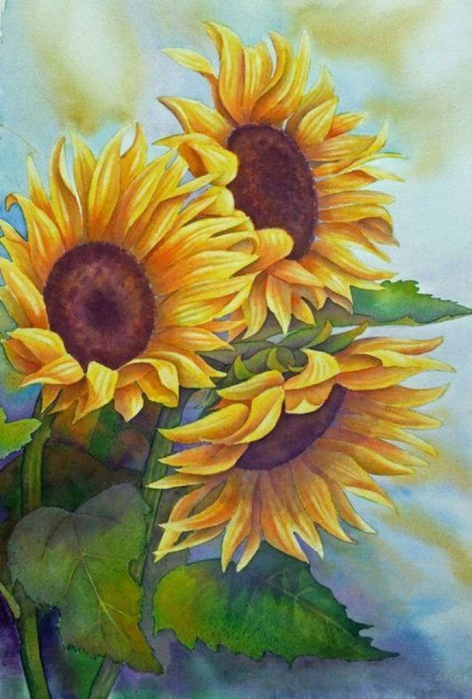 Luxury AB Velvet Diamond Painting Kit -  Sunflowers