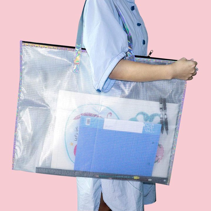 25x19in(63.5x48cm)Large Diamond Painting Bag with Handle and Zipper/Waterproof Art Storage Bag for Artworks-TOOL