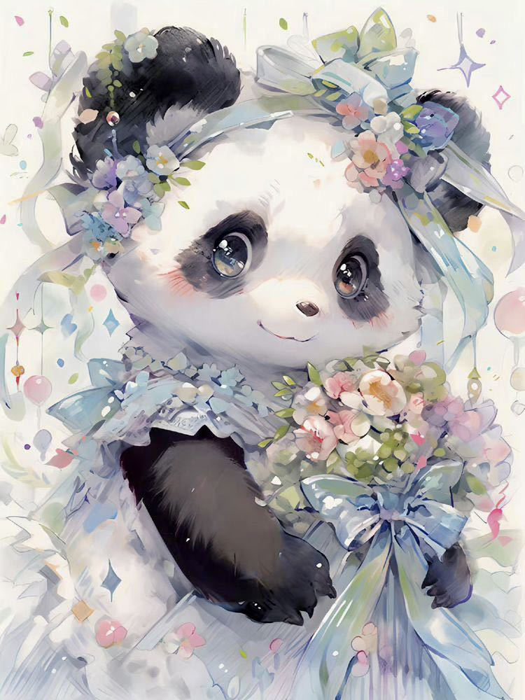 Luxury AB Velvet Diamond Painting Kit -  Panda