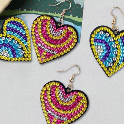 Diamond Painted Earrings | LOVE | 4 pcs